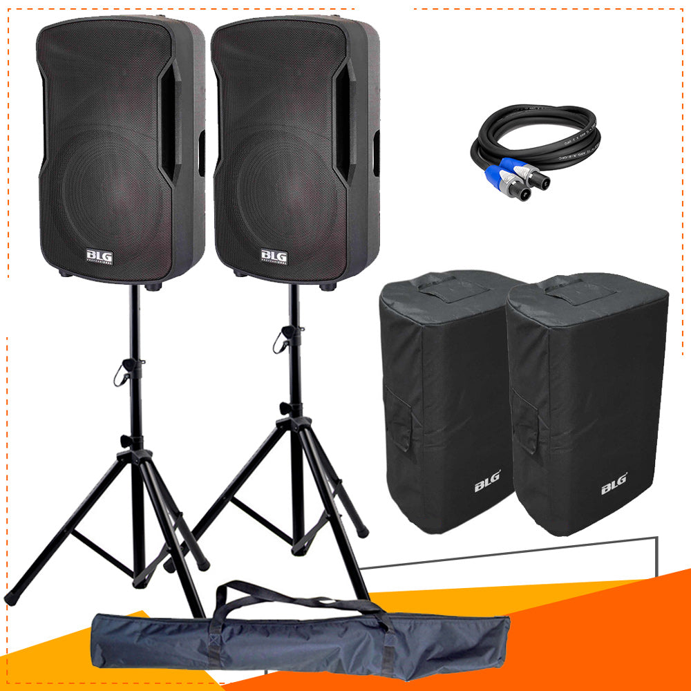 זוג רמקולים “BP13-12 פאסיבי אקטיבי כולל אביזרים BLG Audio