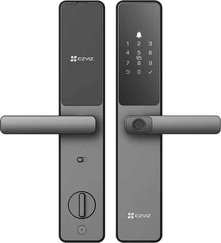 מנעול חכם לדלת עם זיהוי ביומטרי, קוד וסמארטפון – DL05-R200-WBCP-GR