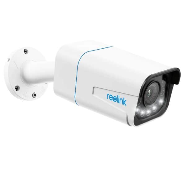 מצלמת אבטחה חיצונית חכמה 8MP (4K) עם זיהוי אדם ורכב, תאורת פנס וזום אופטי ×5 – דגם 430P