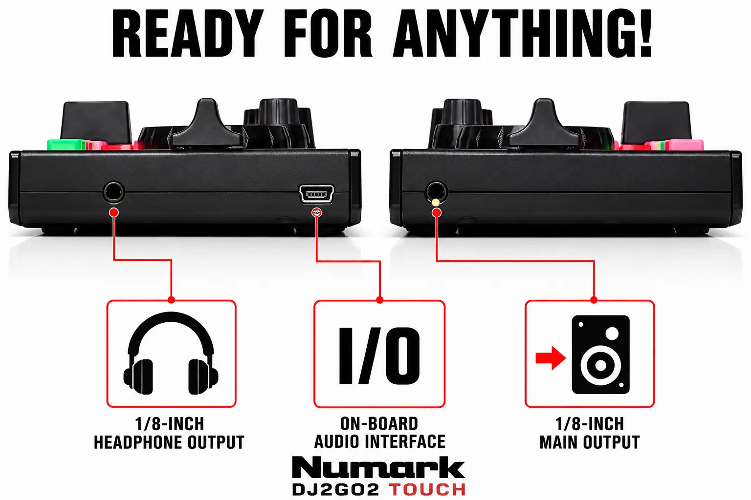 קונטרולר DJ קומפקטי למתחילים Numark DJ2GO2 Touch