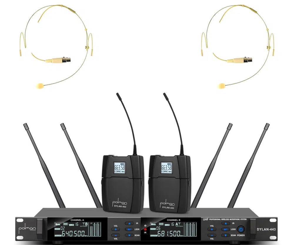 זוג מיקרופוני קונדנסר מדונה אלחוטיים Polman DYLAN-443