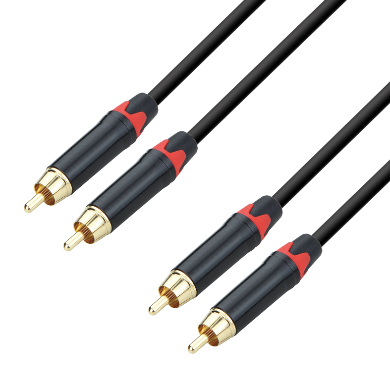 כבל RCA כפול איכותי עם מחברי זהב באורך 1מ’ תוצרת ABC CABLS
