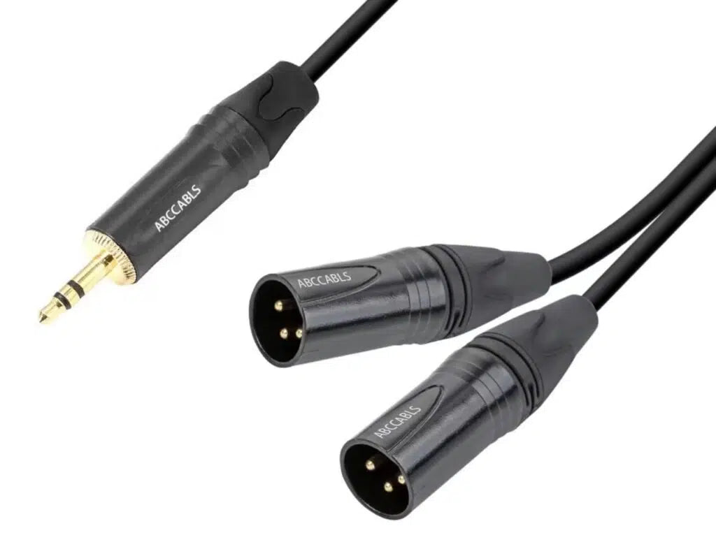 כבל XLR X2 – PL3.5 אורך 3מ’ איכות GOLD תוצרת ABC CABLS