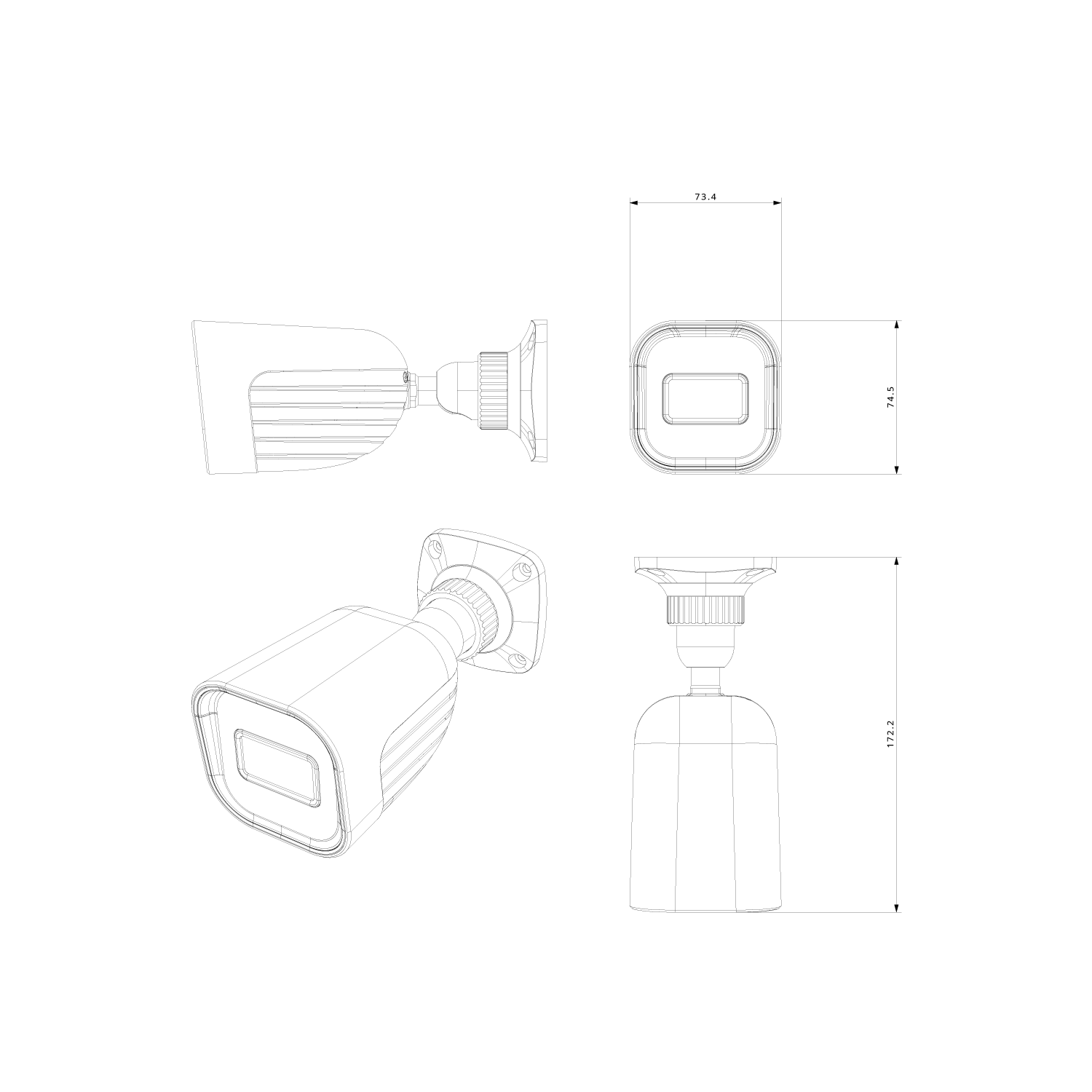 מצלמת צינור IP באיכות 2 מגה פיקסל עם עדשה קבועה ותאורת LED לבנה | BSV-320SRN-36