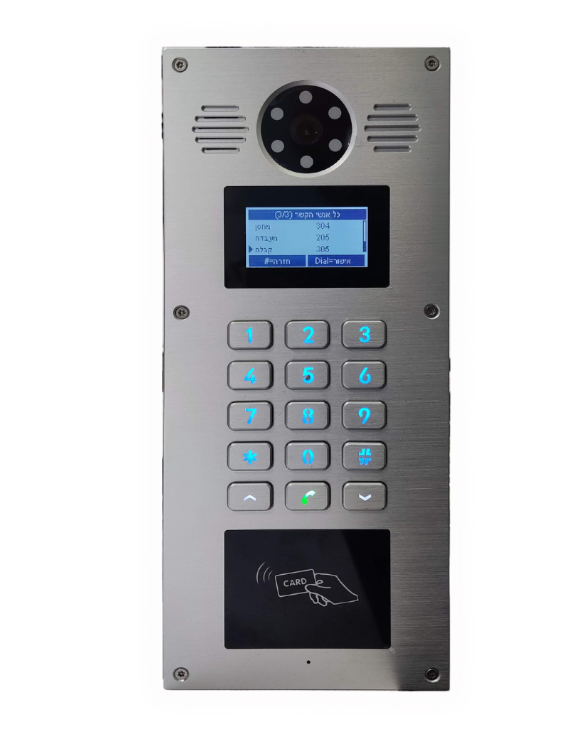פנל אינטרקום SIP/IP PoE עם מצלמה, קודן RFID ותצוגת חיוג – דגם DP88