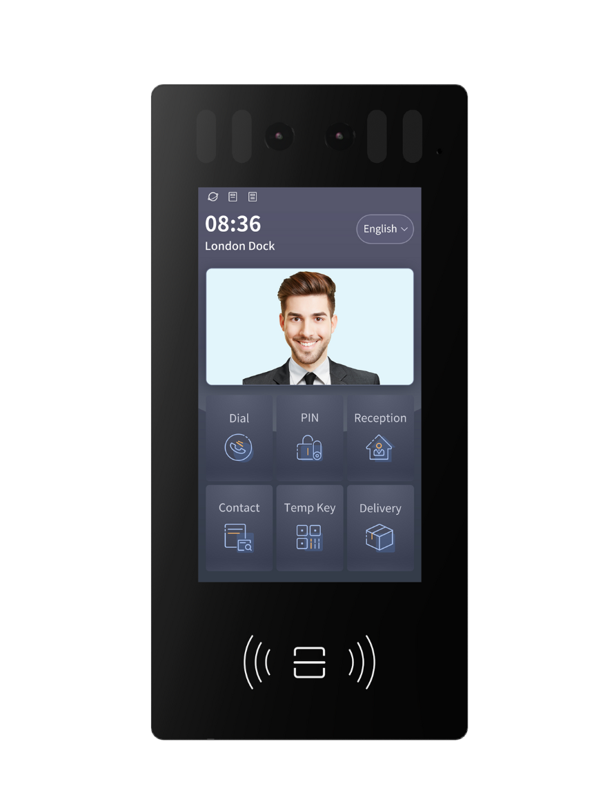 פנל SIP/IP PoE עם מסך מגע 5″, זיהוי פנים וקודן – דגם G510