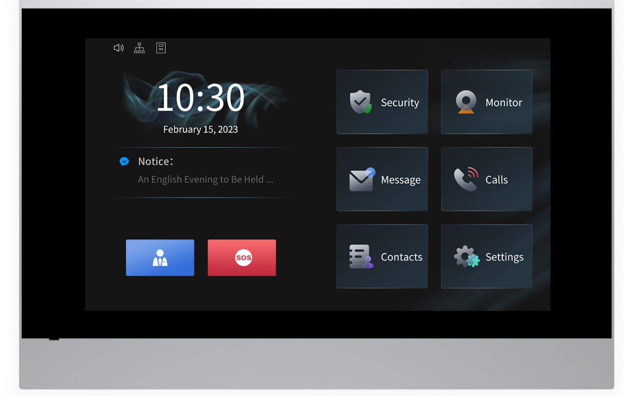 מסך פנימי SIP/IP PoE 7″ דק וכולל אינטרקום – דגם X67S
