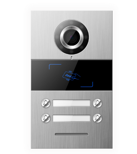 פנל אינטרקום משולב מצלמה ובקר קרבה – דגם TS104 – 4 דיירים