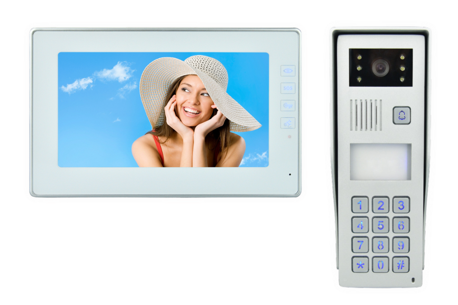 פנל אינטרקום מקודד משולב קרבה + מסך "7 מערכת 4 גיד – דגם 2C-340/271