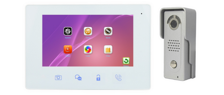 פנל אינטרקום מתכתי משולב לחצן ומצלמה + ממסר NO + מסך "7 רגיל – דגם PL-930KS-KIT