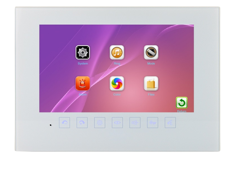 מוניטור "7 חכם מעוצב עם זכוכית מחוסמת ושמירת תמונות – דגם 2C-Clear Pro