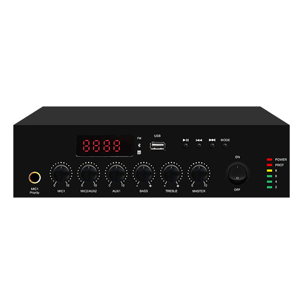 מגבר כריזה Polman PLM60UB 60W עם Bluetooth ו-USB מבט קדמי