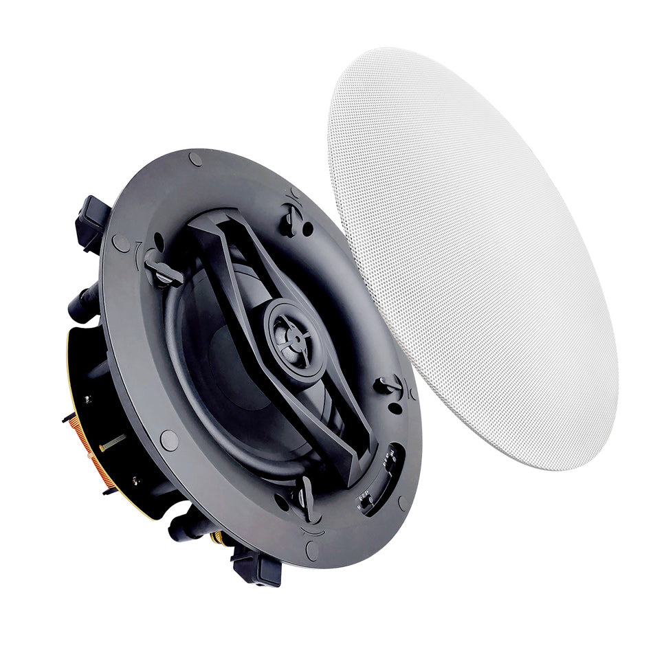 Polman Smart-825 8-inch in-ceiling speaker front view with white magnetic grille