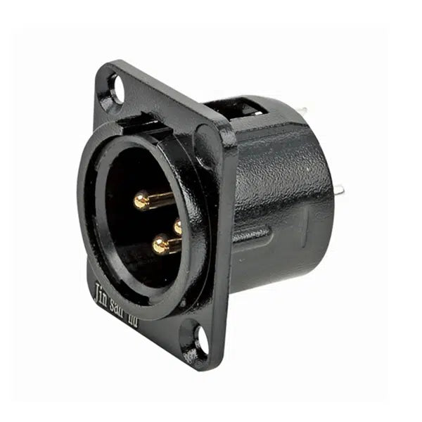 שקע XLR זכר חיבור זהב צבע שחור ABC CABLS