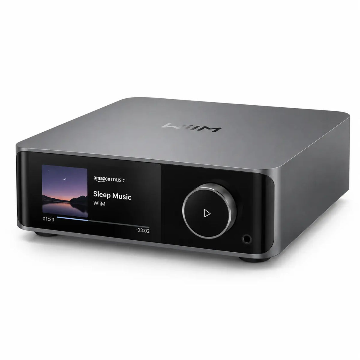 מגבר סטרימינג חכם WiiM Amp Ultra בצבע Space Grey מבט קדמי מבית ABQ