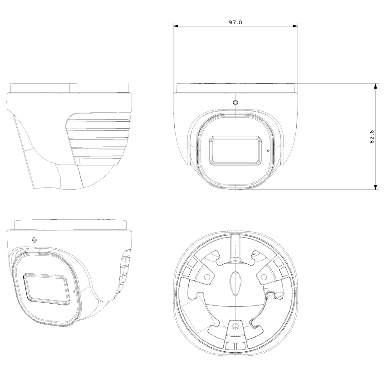 מצלמת כיפה/טורט IP באיכות 4 מגה פיקסל עם עדשה קבועה, תאורת אינפרא אדום וניתוח וידאו DDA מתקדם | DI-340IPEN-28-V4