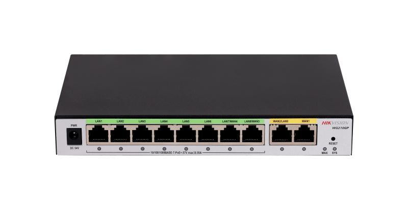 נתב PoE עם 10 פורטים – 2 WAN גיגה + 8 LAN PoE – דגם DS‑3WG210GP‑SI