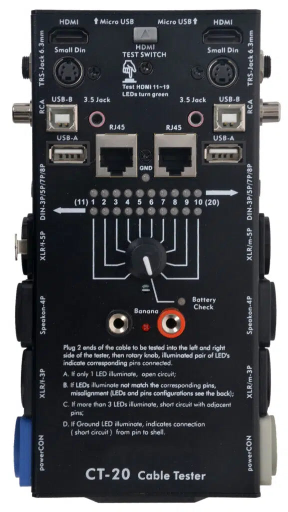 בודק כבלים בעל 14 סוגי כניסות לבדיקה – POLMAN