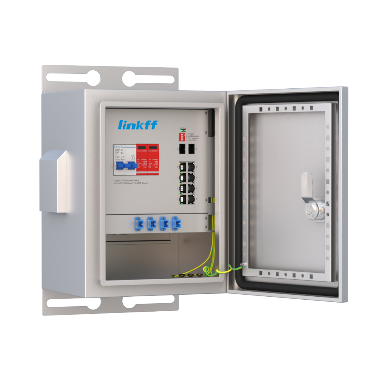 מתג POE תעשייתי 8 פורטים + 2 פורטי Gigabit SFP – דגם IOT10G