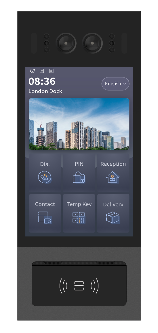 פנל SIP/IP PoE עם מסך מגע 7″, זיהוי פנים וקודן – דגם G710