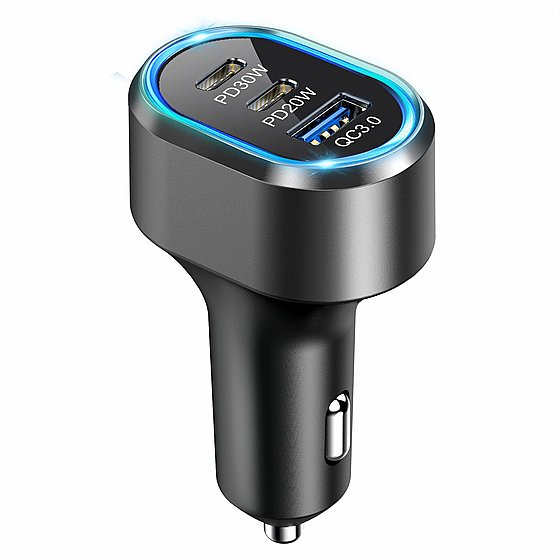 מטען רכב מהיר עם שתי יציאות – דגם PR-QI-CC