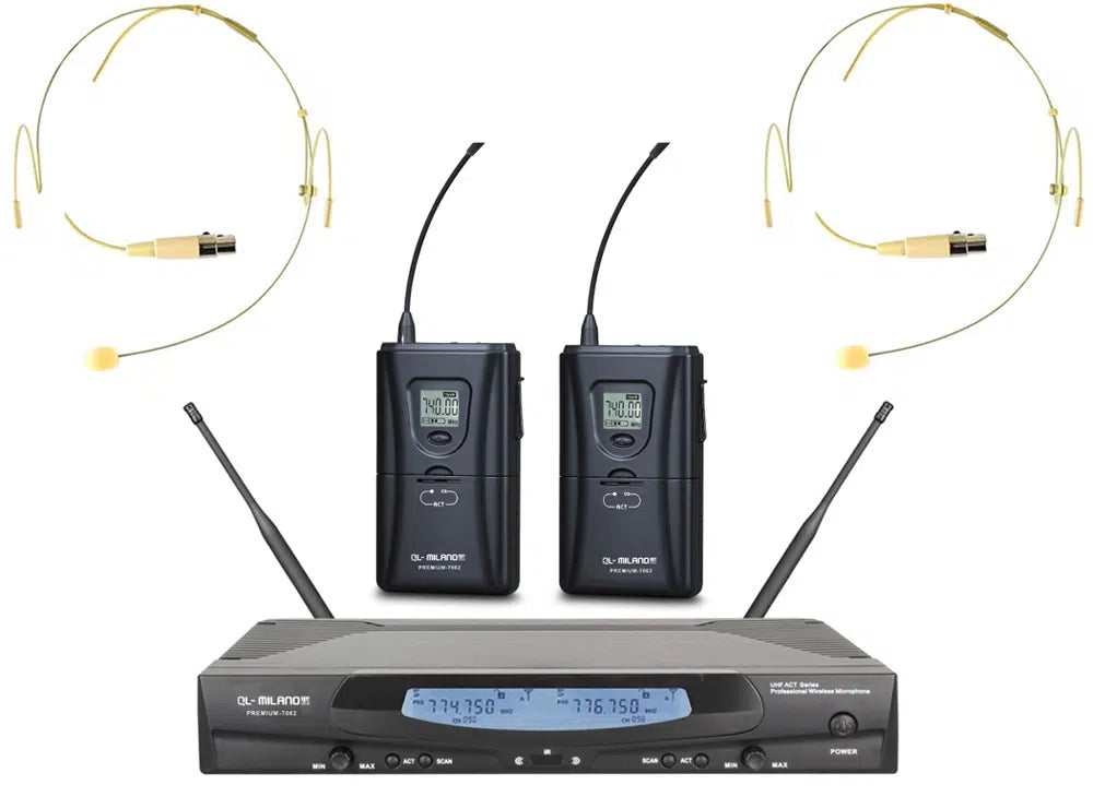 זוג מיקרופוני מדונה אלחוטיים כולל מזוודה QL Milano PREMIUM-7062