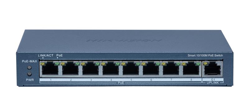 מתג 8‑פורט PoE מהיר + פורט Gigabit uplink – דגם DS‑3E1309P‑EI