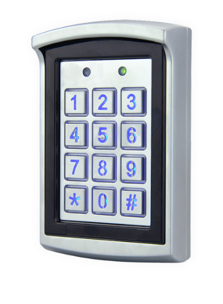 קודן מתכתי + גגון עם קורא כרטיסים MIFARE – דגם iCode 135