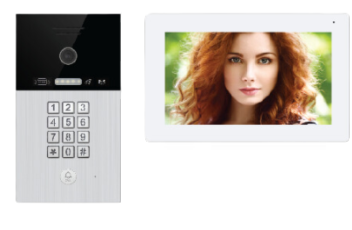 קיט אינטרקום חכם עם זיהוי פנים קודן כרטיס + מסך 7″ וניהול אפליקציה – דגם‑Cobra100