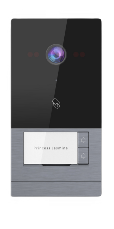 פנל אינטרקום לוילה עם 2 לחצנים, מצלמה ובקר קרבה – דגם TOS 17