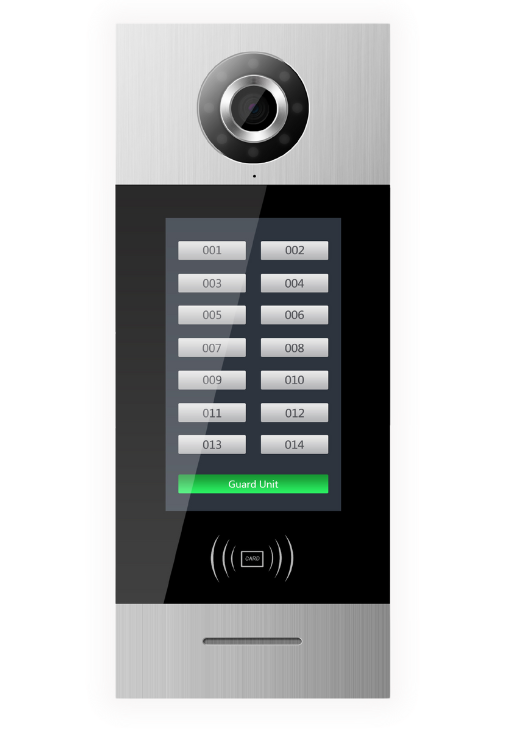 פנל דלת חכם לבניין עם מסך מגע 7″ - דגם DT128