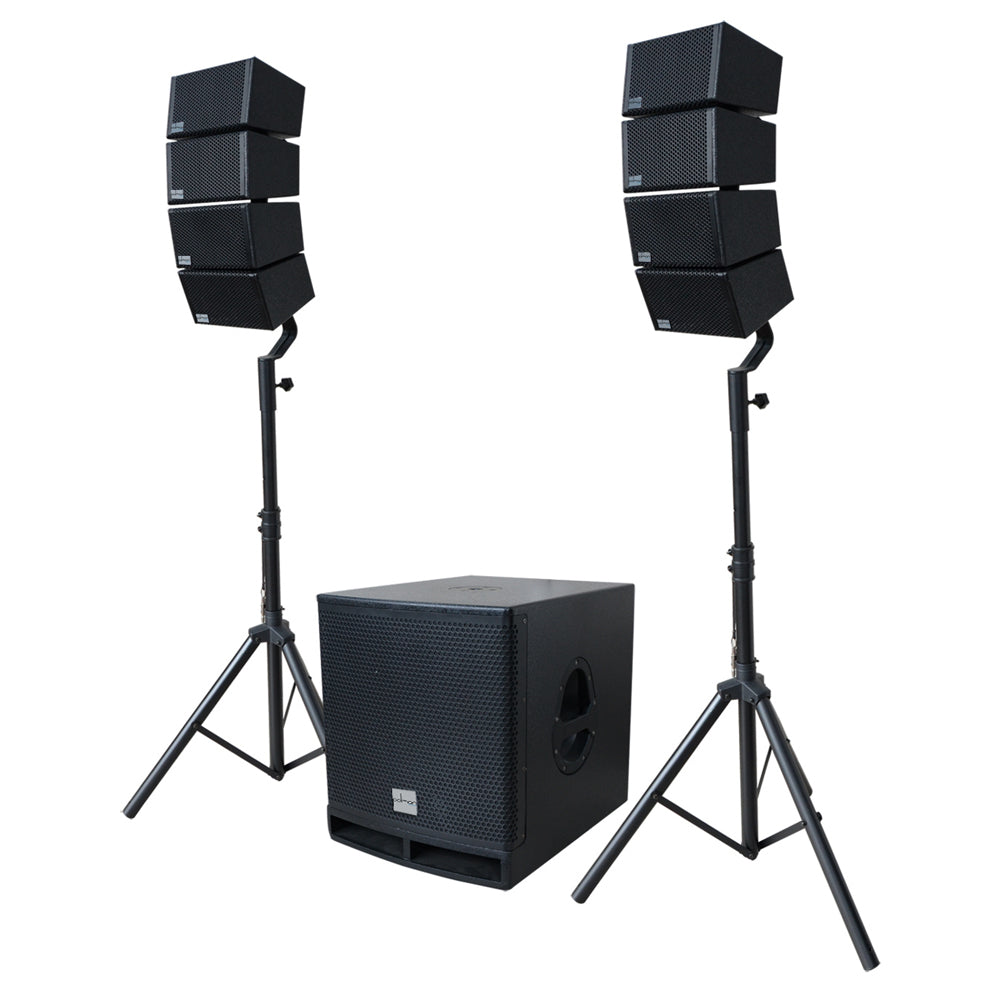Polman Shark A1523AD 2100W line array PA system full setup with sub and column speakers