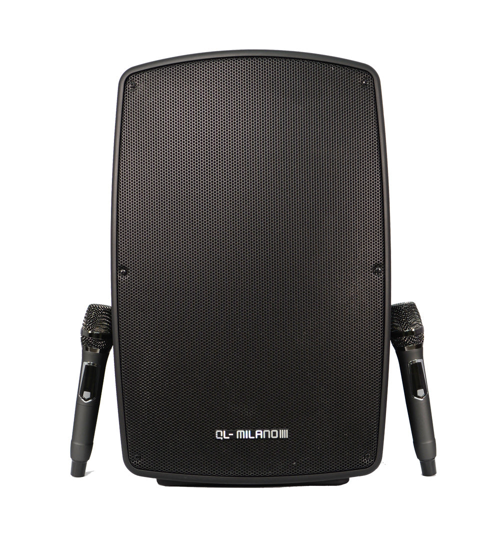 מערכת הגברה ניידת QL-MILANO QL-1010 עם 2 מיקרופונים אלחוטיים